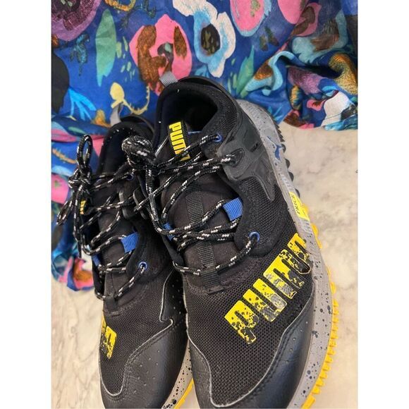 Puma pacer future trail black spectra yellow men’s 8 GUC 382884-07 running sneak - Picture 3 of 9